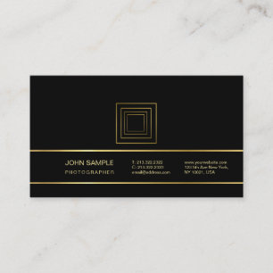 Cartão De Visita Fotografia Elegante Na moda de Fotografia Dourada