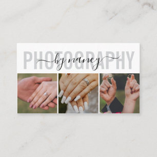 Cartão De Visita Fotografia Elegante Rótulo de Código QR de Foto Sc