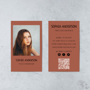 Cartão De Visita Fotografia em Terracota com Código QR