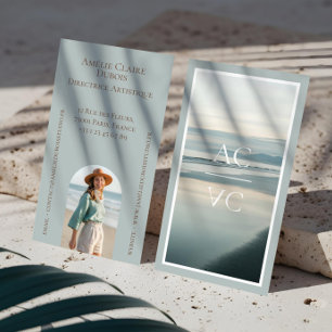 Cartão De Visita Fotografia Feminina de Luxo na Orla Marítima Monog