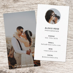 Cartão De Visita Fotografia: Foto Mínima Simples Moderna