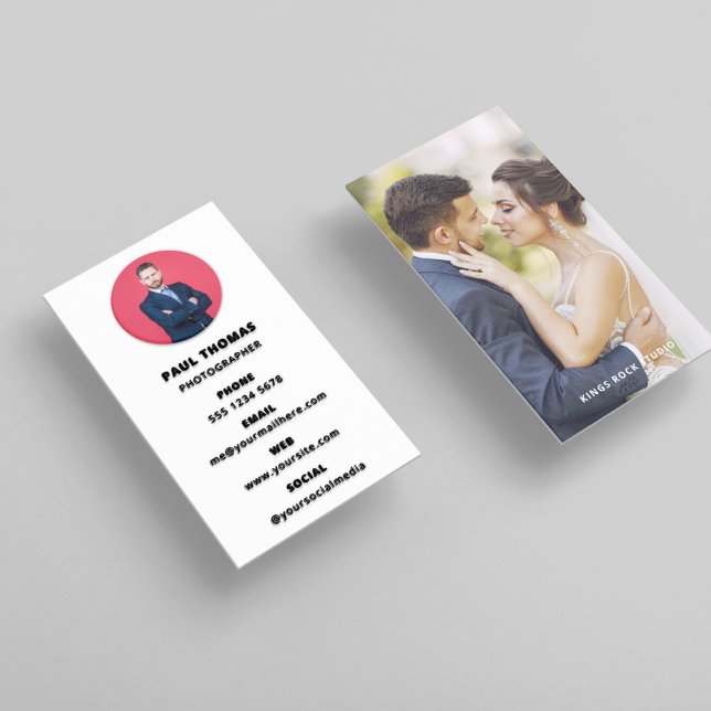 Cartão De Visita Fotografia: Foto Mínima Simples Moderna (Photo Square Business Card)