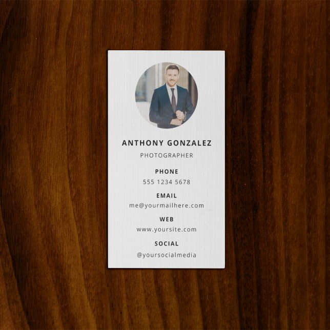 Cartão De Visita Fotografia: Foto Mínima Simples Moderna (Criador carregado)