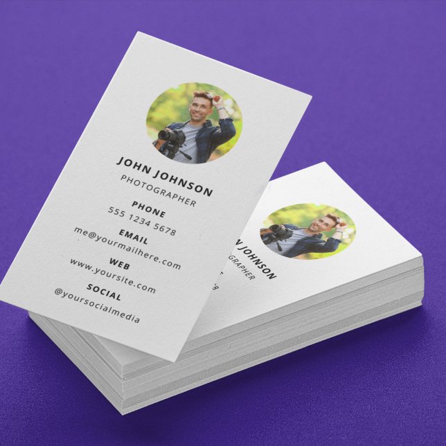 Cartão De Visita Fotografia: Foto Mínima Simples Moderna (Photography Modern Minimal Simple Photo Business Card)