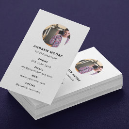 Cartão De Visita Fotografia: Foto Mínima Simples Moderna