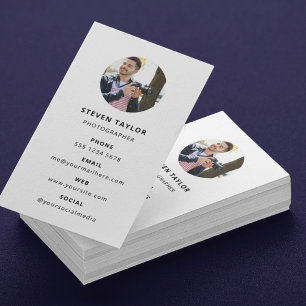 Cartão De Visita Fotografia: Foto Mínima Simples Moderna