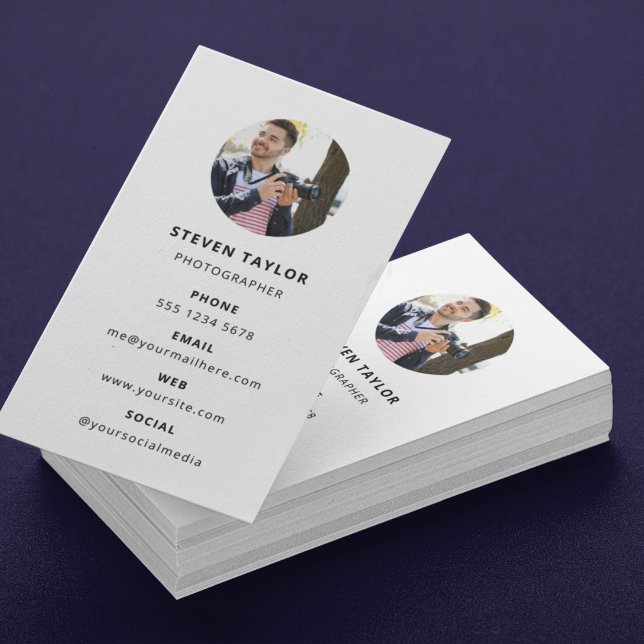Cartão De Visita Fotografia: Foto Mínima Simples Moderna (Photography Modern Minimal Simple Photo Business Card)
