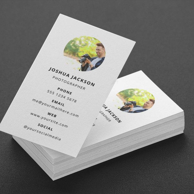 Cartão De Visita Fotografia: Foto Mínima Simples Moderna (Photography Modern Minimal Simple Photo Business Card)