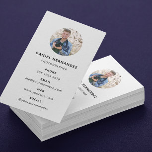 Cartão De Visita Fotografia: Foto Mínima Simples Moderna