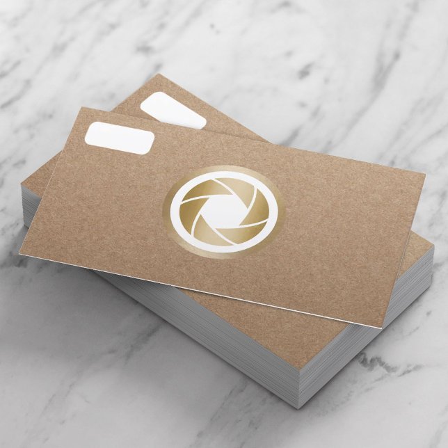 Cartão De Visita Fotografia: Fotografador Rustic Kraft do Shutter D (Criador carregado)