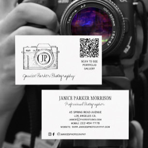Cartão De Visita Fotografia Fotógrafo de câmara QR CODE
