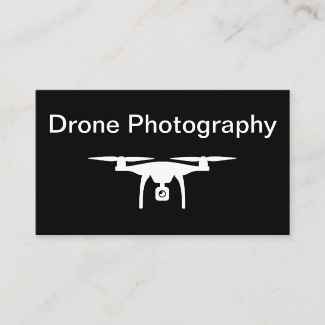 Cartão De Visita Fotografia mínima do Design Drone (Frente)