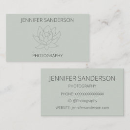 Cartão De Visita Fotografia Minimalista da Flor Elegante Lotus