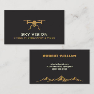 Cartão De Visita Fotografia Moderna com Drone Personalizada Aérea
