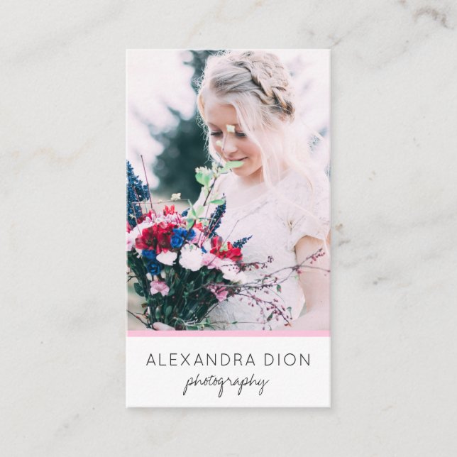 Cartão De Visita Fotografia moderna e elegante mínima e simples (Frente)