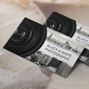 Cartão De Visita Fotografia moderna em preto e branco