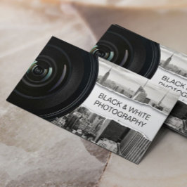 Cartão De Visita Fotografia moderna em preto e branco