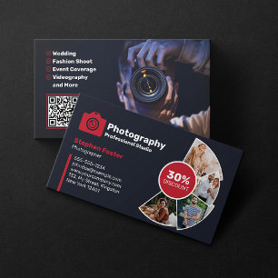 Cartão De Visita Fotografia Moderna Foto Fotógrafo Código QR