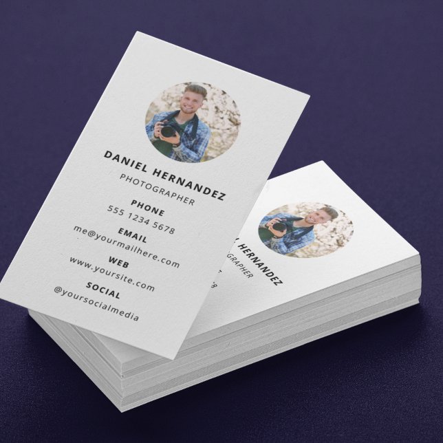Cartão De Visita Fotografia Moderna Mínima Simples Empresa de Fotos (Photography Modern Minimal Simple Photo Business Card)