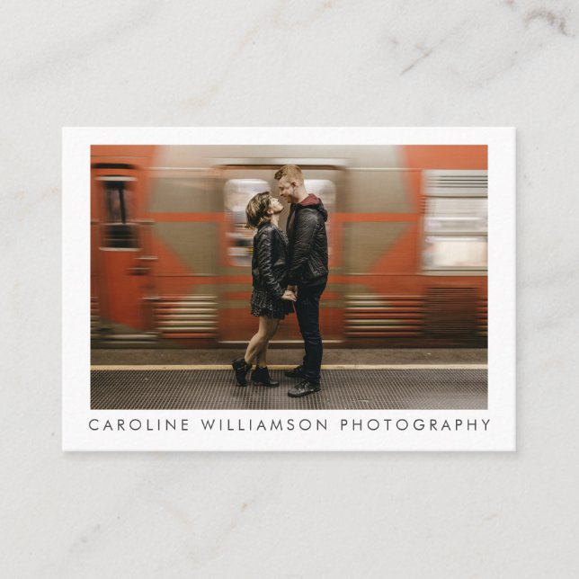 Cartão De Visita Fotografia Moderna Negócios Grande Foto Estilosa (Frente)