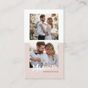 Cartão De Visita Fotografia: Na moda branco minimalista moderna