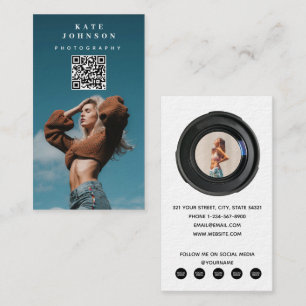 Cartão De Visita Fotografia personalizada Código QR Código de fotog