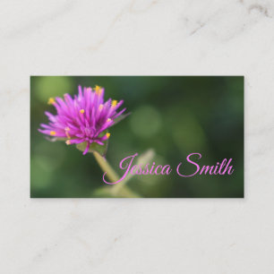 Cartão De Visita Fotografia Personalizada da Flor Roxa
