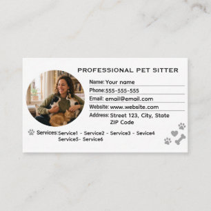 Cartão De Visita Fotografia Personalizável de Cadeira de Pet Minima