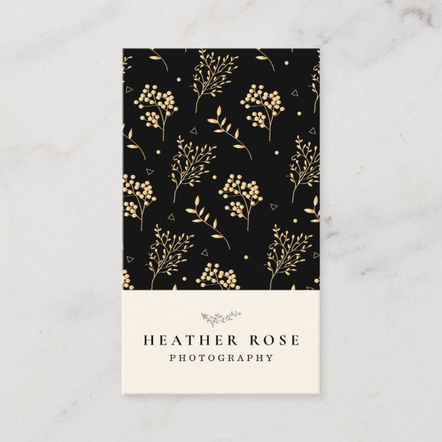 Cartão De Visita Fotografia Preto Escuro Fundo Sua Fotografia De Lo (Frente)