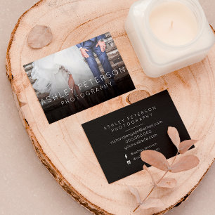 Cartão De Visita Fotografia simples de casamento - fotografia mínim