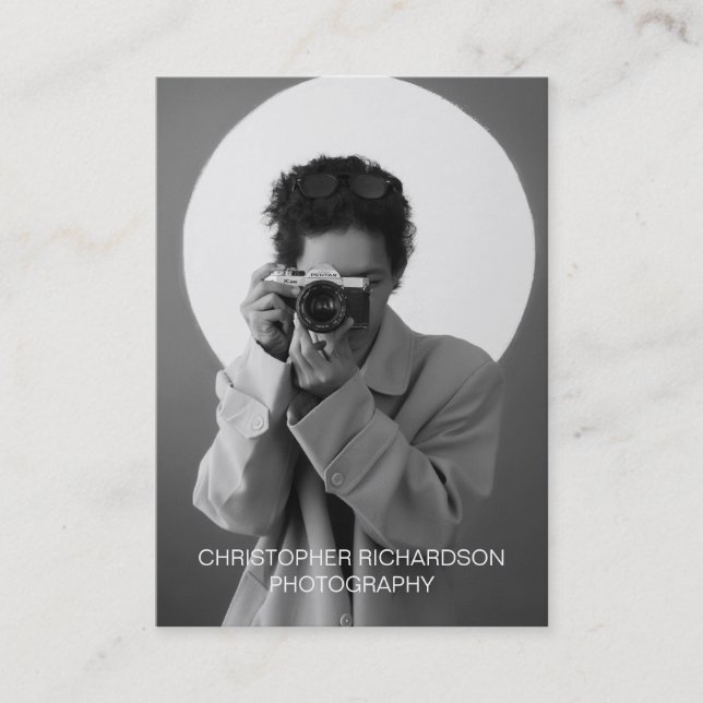 Cartão De Visita Fotografia simples e elegante (Frente)