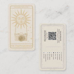 Cartão De Visita Fotografia Sol Tarot Fotógrafo Mídia Social QR
