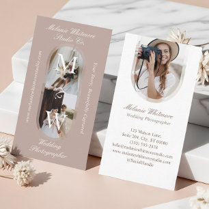 Cartão De Visita Fotografias de Arco de Monograma Elegante para Cas