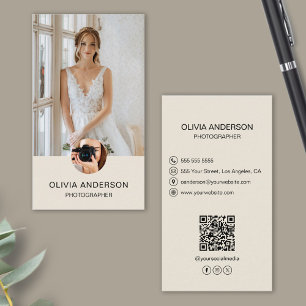 Cartão De Visita Fotógrafo 2 Fotografias Ícones Personalizados Crem