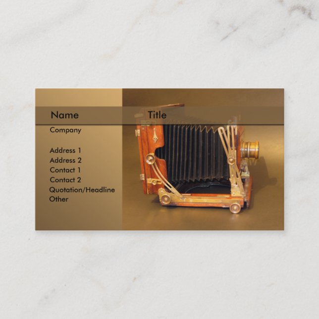 Cartão De Visita fotógrafo/câmera (Frente)