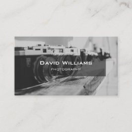 Cartão De Visita Fotógrafo da Câmera Branca e Preta Moderna