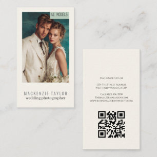 Cartão De Visita Fotógrafo de Casamento Código QR Personalizado Fot