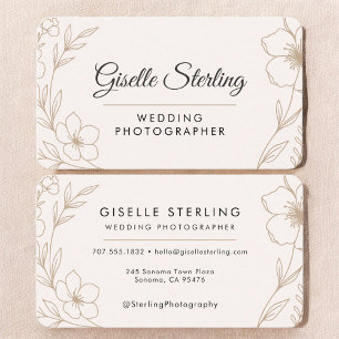 Cartão De Visita Fotógrafo de Casamento Floral