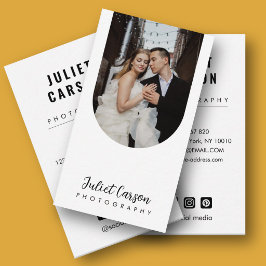Cartão De Visita Fotógrafo de Casamento Minimalista Arco Foto