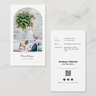 Cartão De Visita Fotógrafo de Casamento Minimalista Moderno Foto ve