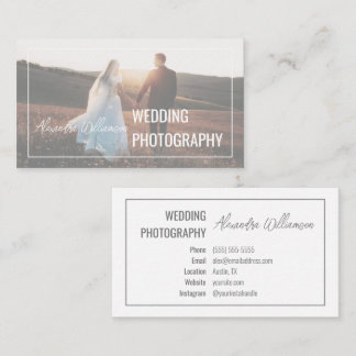 Cartão De Visita Fotógrafo de Casamento Simples de Fotos Elegante M