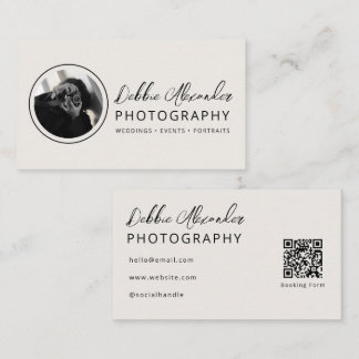 Cartão De Visita Fotógrafo de Código QR de Foto Moderna