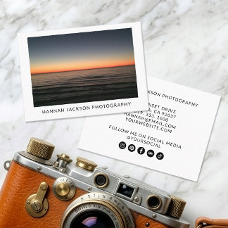 Cartão De Visita Fotógrafo de Mídia Social Minimalista Moderno
