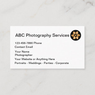 Cartão De Visita Fotógrafo de Serviços de Fotografia Clássica