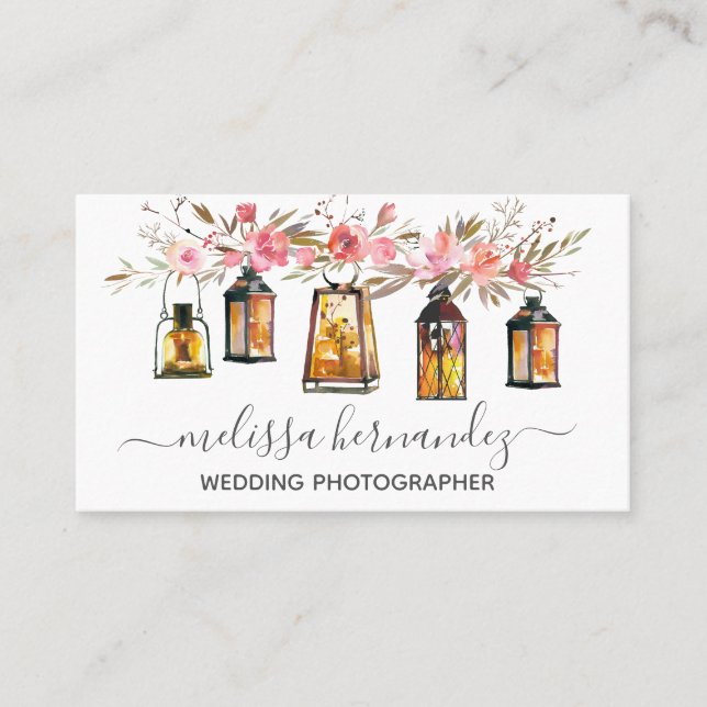 Cartão De Visita Fotógrafo floral profissional elegante do (Frente)