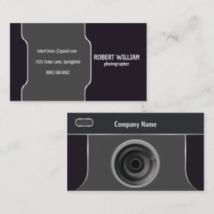Cartão De Visita Fotógrafo Lente de Câmera Design Minimalista Mod