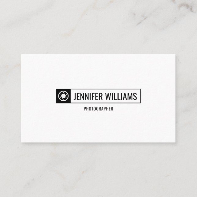 Cartão De Visita Fotógrafo Minimalista Do Logotipo Do Comutador Da  (Frente)