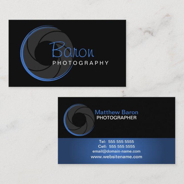 Cartão De Visita Fotógrafo Moderno (Frente/Verso)