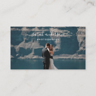 Cartão De Visita Fotógrafo moderno escovado da tipografia do