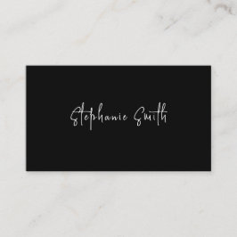 Cartão De Visita Fotógrafo Moderno Preto e Branco Minimalista